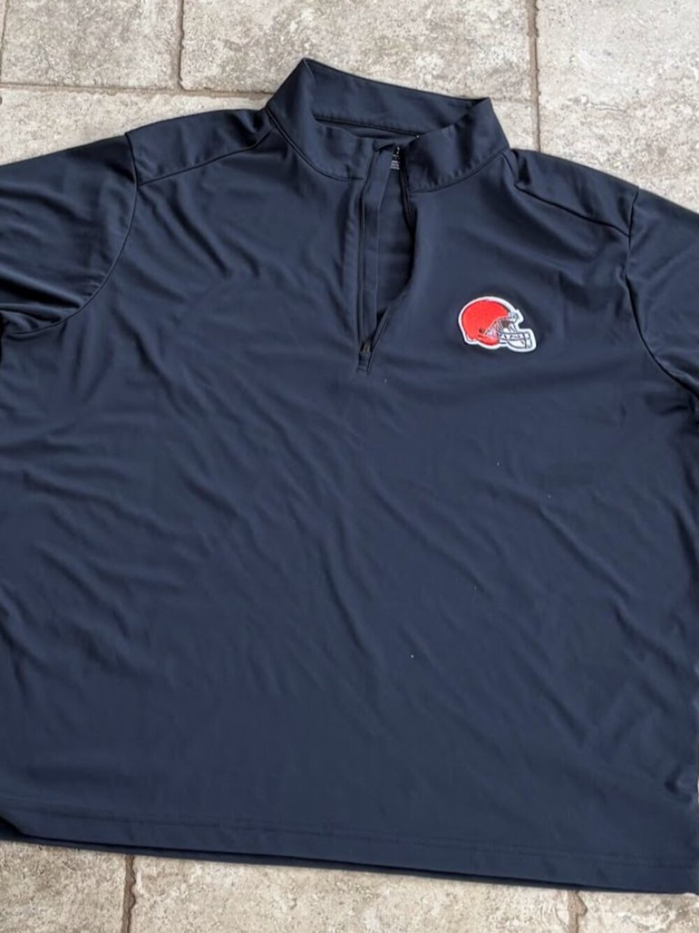 Men's Antigua Black Cleveland Browns Quarter-Zip Pullover Top XL